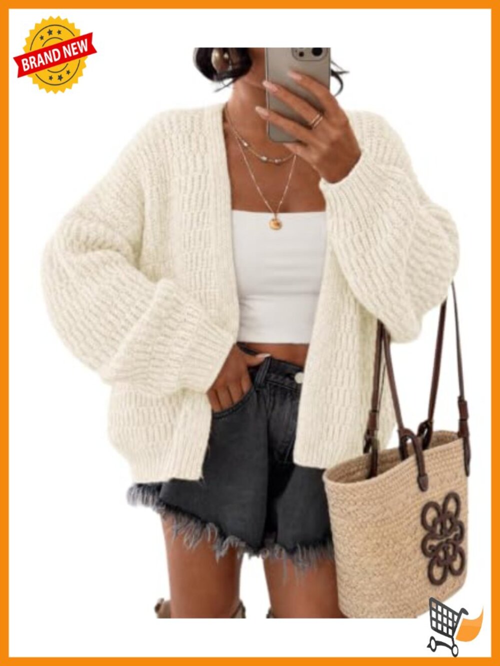 Women's Chunky Knit Open Front Cardigan Sweater